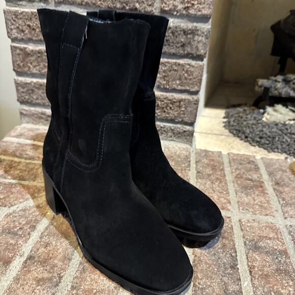 Steve Madden Women Romney Black Leather Western Festival Pull On Boots sz 9 - Picture 8 of 16